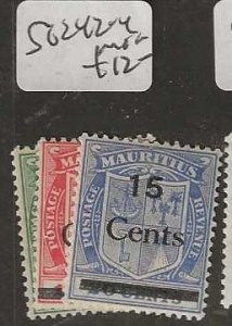 MAURITIUS SG242-244    ARMS REVALUE   SET      MOG     P0418H