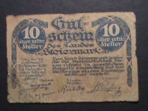 GERMANY- 1920 NOTGELD- 100 YEARS OLD ANTIQUE MONEY # 76 USED--HARD TO FIND