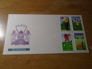 Kenya  #  642-45  FDC   golf