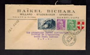 1950 Guadaloupe Cover to USA CAr Dealer studebaker Corporation