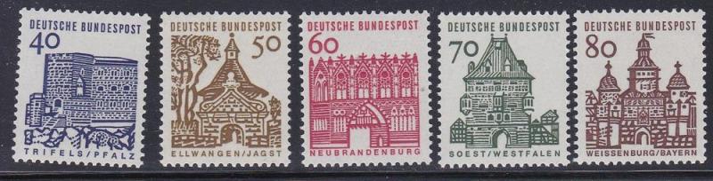 Germany # 908-912, German Buildings, NH, Third Cat