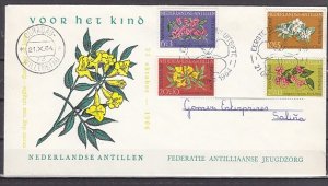 Netherlands Antilles. Scott cat. B64-67. Flowers issue. First day cover. ^