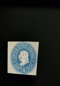 1887 1c U.S. Plimpton & Morgan Postal Issue, Benjamin Franklin, Blue Scott W301