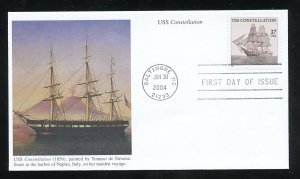 US 3869 USS Constellation UA Mystic cachet FDC