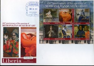 LIBERIA 2022 150th ANN OF THE METROPOLITAN MUSEUM OF ART SHEET FIRST DAY COVER