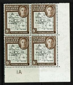 Falkland Islands SG# G7 Block of 4 MNH w/ Varieties Plate 4 (See Notes) - S6005