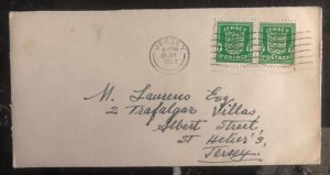 1942 Germany Occupied Channel Island Jersey England Cover To St Heliers