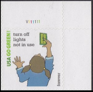 US 4524d Go Green Turn off Lights forever plate single UR MNH 2011