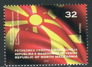 239 - NORTH MACEDONIA 2020 -The 25th Ann. of the Flag of Northern Macedonia -MNH