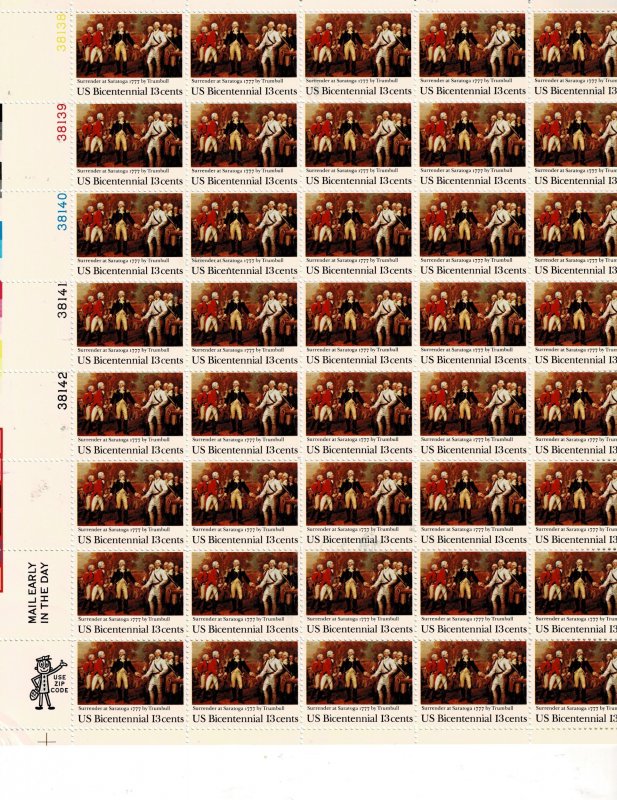 US Bicentennial 13c US Postage Sheet #1728 VF MNH