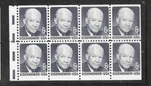 #1393a MNH Dwight Eisenhower dull gum Pane of 8