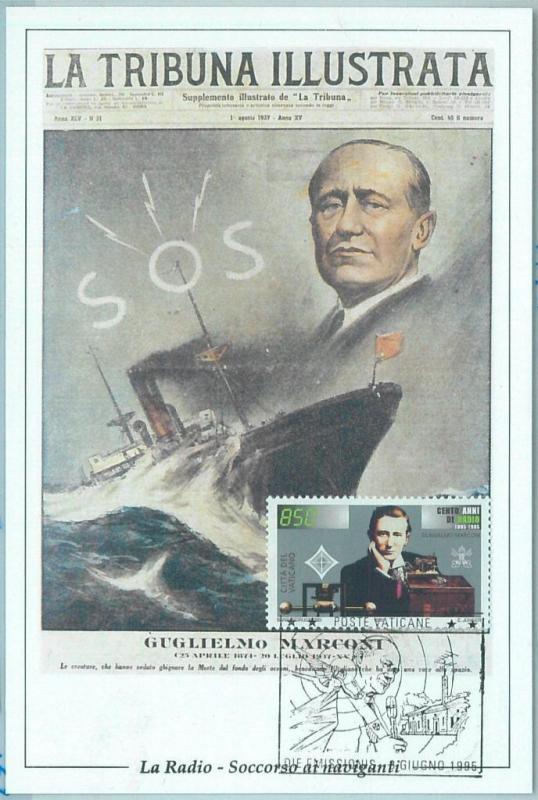 68714 - VATICANO  - Postal History - MAXIMUM CARD 1995 - COMMUNICATIONS  Marconi