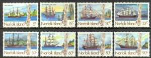 Norfolk Island Sc# 356-363 MH 1985 Whaling Ships