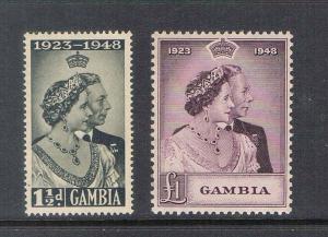 Gambia 1948 SG 164-165 Silver Weeding set of 2 MNH