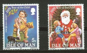 Great Britain-Isle Man # 156-57 Child Year / Santa (2) Mint NH