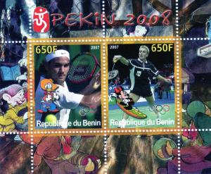 Benin 2007 Pekin 2008 Olympics Table-Tennis & Tennis SS MNH 