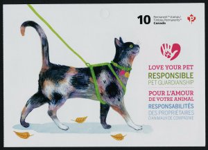 Canada 2834a Booklet MNH Animals, Love your Pet, Cat, Dog, Flowers