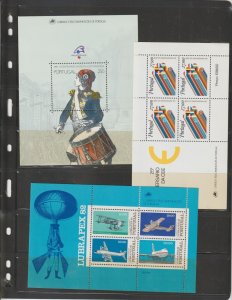 Portugal Collection of 22 Souvenir Sheets 1977 to 1993, VF MNH, Great Topical