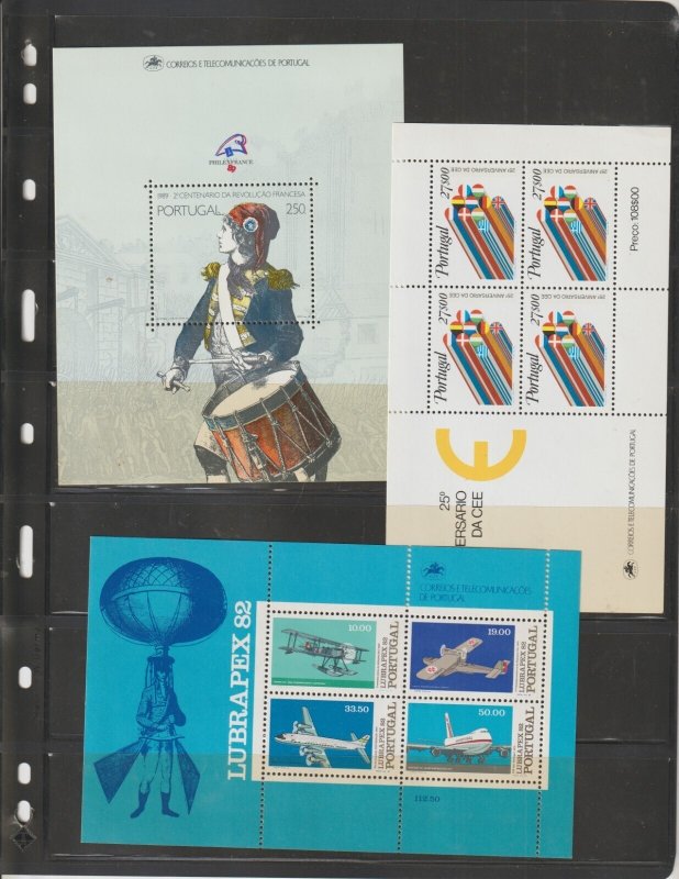 Portugal Collection of 22 Souvenir Sheets 1977 to 1993, VF MNH, Great Topical
