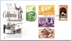 U.S. FIRST DAY COVER CALIFORNIA BICENTENNIAL 1769 - 1969 IN COMBINATION