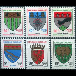 GABON 1973 - Scott# 321-6 City Arms Set of 6 NH