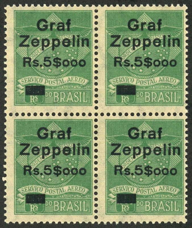 Brazil #4CL6 Graf Zeppelin Rs.5$000 Surcharge Airmail Postage Mint NH OG