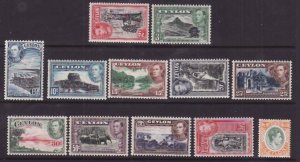 Ceylon-Sc#278-289A ex#289- id9-unused og NH KGVI set-1938-52-S/H fee reflects th