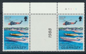 Guernsey  SG 431  SC# 392  Power Boats  MNH  Gutter Pair see scan 