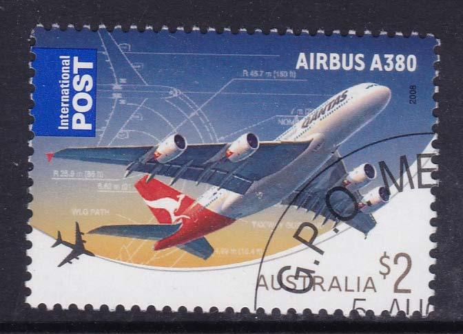 Australia 2008 Civil Aviation \Airbus\ Int. Postage $2 CTO 