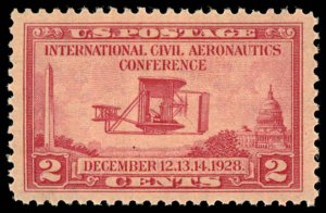 US Sc 649 VF/MLH - 1928 2¢ - Intn'l Civil Aeronautics Conf.