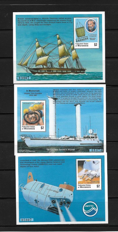 MICRONESIA  #270-2 UNDERWATER EXPLORATION  MNH