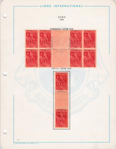 Lions Club Convention 1940 Cuba Gutter Blocks & Pairs  VF/Mint(*)