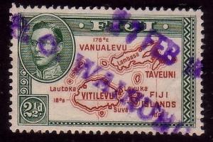 FIJI GVI 2½d B.O.WAINUNU straight line cancel .............................39029