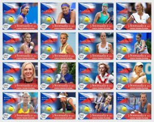 Stamps.  Sports Tennis Czech tennis players 2023 year , 16 stamps perforated