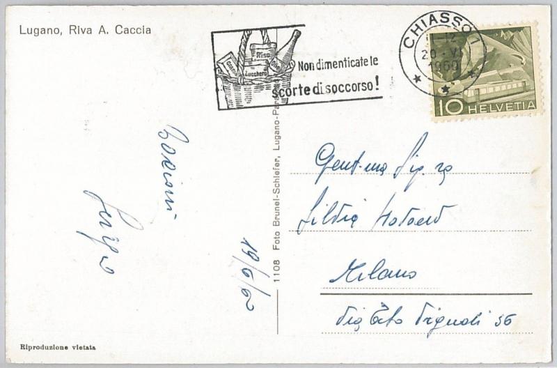 SWITZERLAND - POSTAL HISTORY: NICE postmark on POSTCARD 1960  - WINE Gastronomy