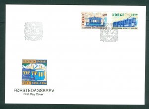 Norway. 1994 FDC Cachet Tramp. Electric Tramp Lines. Sc#  1067-1068.