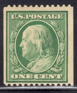 US Stamp #348 One Cent Washington Coil Mint Hinged SCV $40