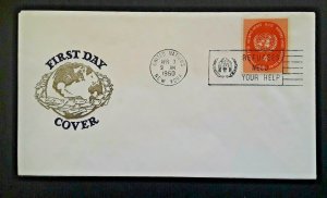 1960 United Nations New York World Refugee Year Illustrated  First Day Cover