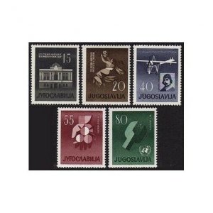 Yugoslavia 585-589, MNH. Mi 930-934. Events 1960: Theaters, Plane,Edward Rusijan