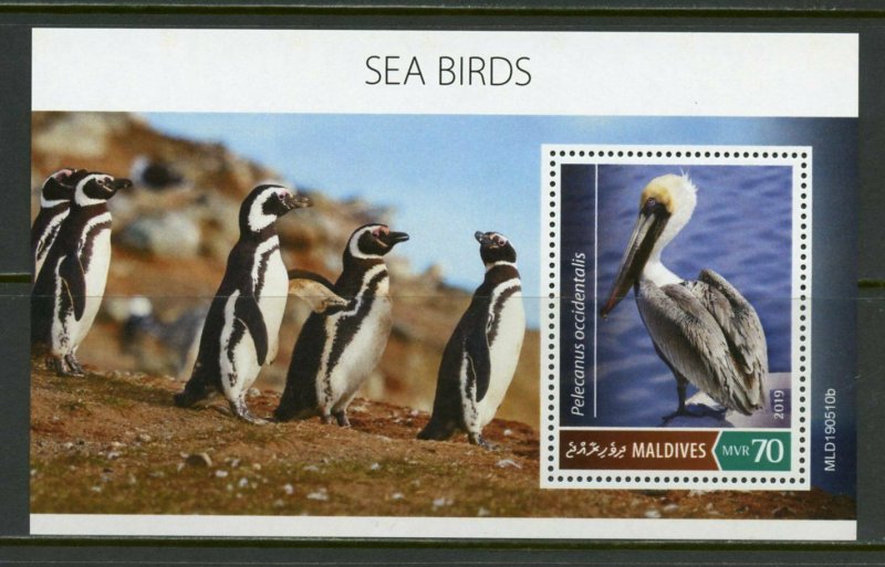 MALDIVES 2019  SEA BIRDS SOUVENIR SHEET   MINT NH