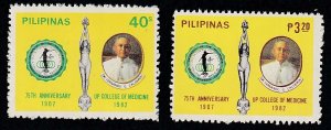 Philippines # 1592-1593, College of Medicine 75th Anniv., Mint LH, 1/3 Cat.