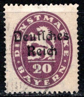 German States Bavaria Scott # O55, used, exp h/s, Mi # DR37