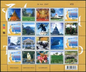 Thailand 2158 at sheet, MNH. Unseen Tourist Attractions, 2004 Monuments & views.