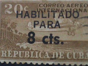 ​CUBA-ONE OVER PRINT VERY OLD CUBA USED-STAMP-VF WE SHIP TO WORLD WIDE