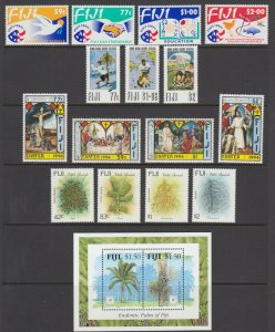 Fiji Sc 680-683,684-686,703-706,707-710,712 MNH. 1993--94 issues, 5 sets, fresh