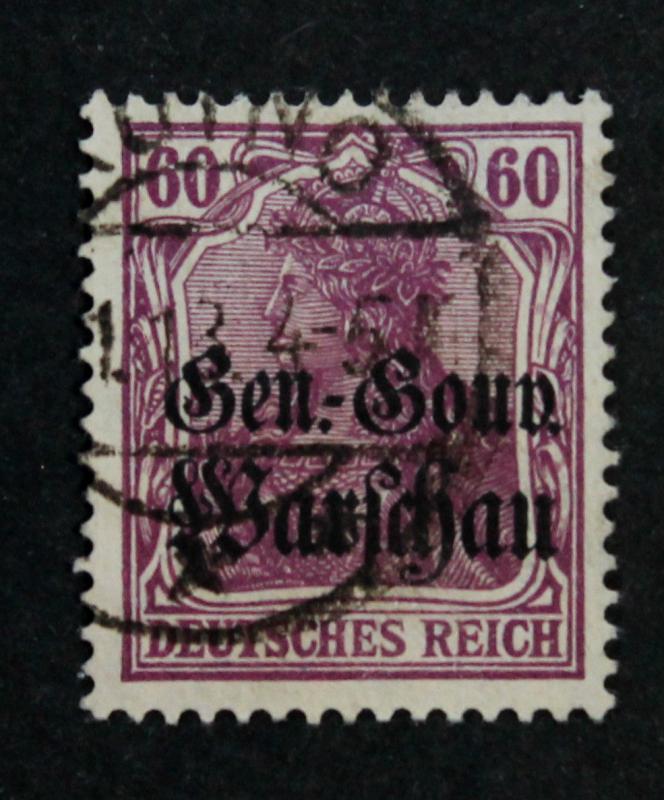 STAMP POLAND Sc# N16 used WWI OVERPRINT GERMAN DEUTCHES REICH  