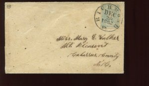 Confederate States 2e Used Stamp on Cover with Nice Cancel (CSA2-CVR A9)