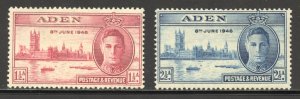 Aden Scott 28-29 Unused LHOG - 1946 Peace Issue Set - SCV $0.95