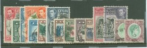 Ceylon #278-89/295 Used Single (Complete Set)