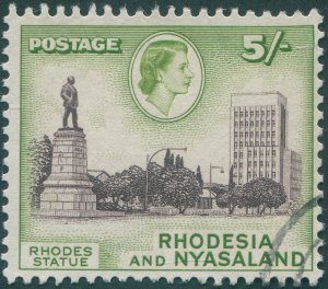 Rhodesia & Nyasaland 1959 5s deep chocolate & yellow-green SG29 used